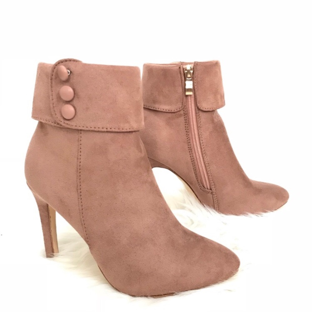 blush pointed toe stiletto bootie